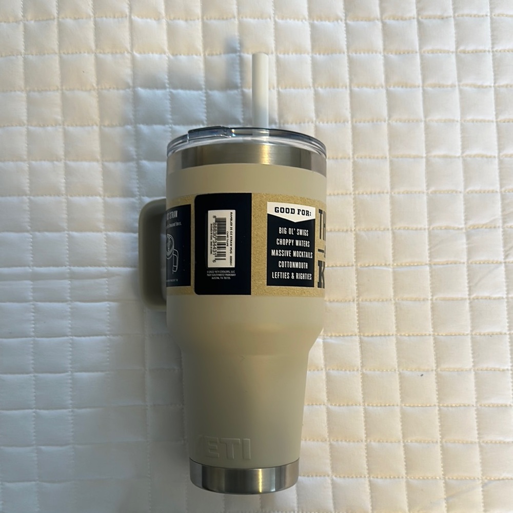 YETI Beige Tumbler with Straw